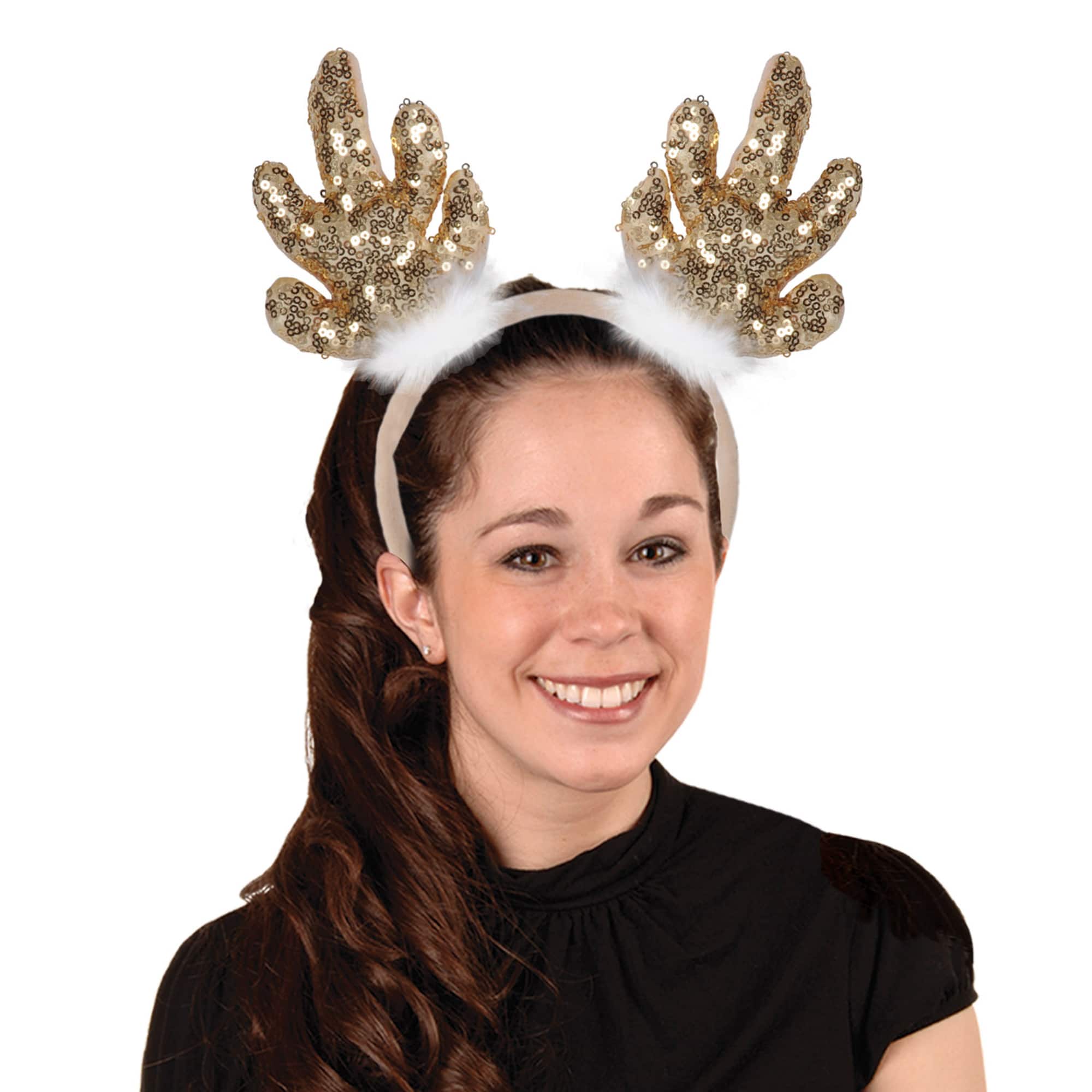 Beistle Gold Sequined Reindeer Antlers, 2ct.